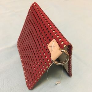 NWOT Free People Red Mini Leather Card Wallet
